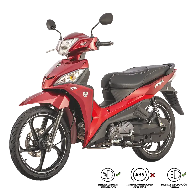 moto moped semiautomatica roja new angle de sym