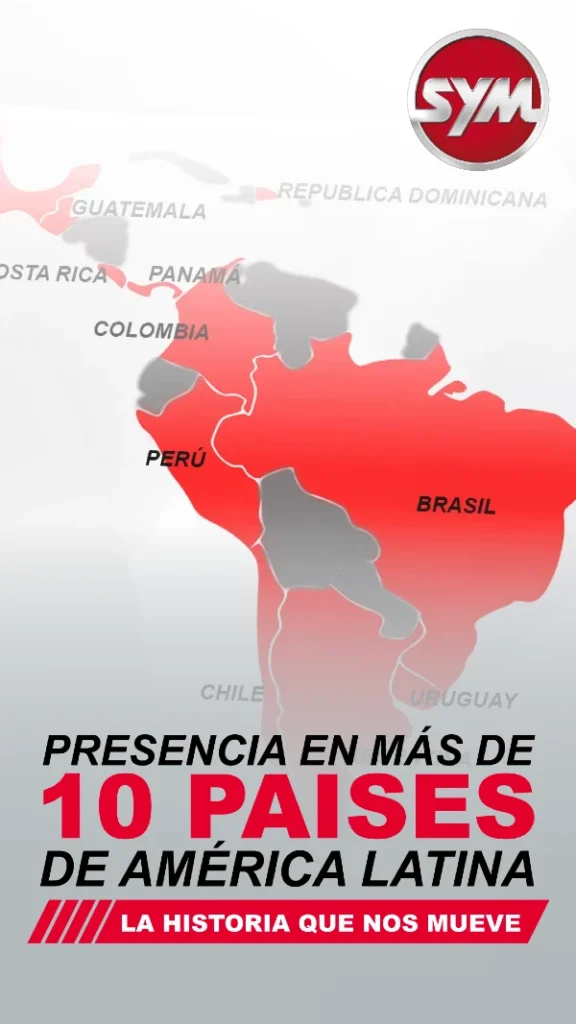 Sobre SYM 5 Presencia de motos sym en 10 paiss de America latina